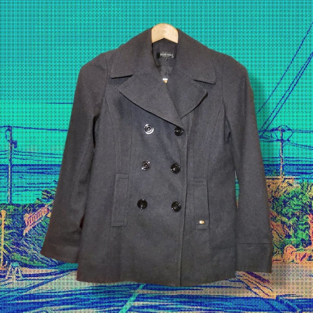 Ellen Tracy sz 10 charcoal Peacoat